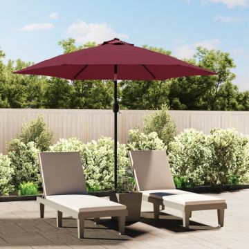 Gossi umbrela de soare de gradina, stalp metalic, rosu bordo, 300 cm