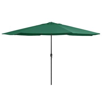 Gossi umbrela de soare de gradina, stalp metalic, verde, 390 cm