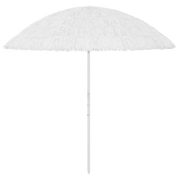 Gossi umbrela de soare de plaja hawaii, alb, 300 cm