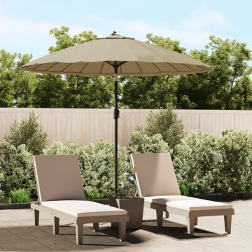 Gossi umbrela soare de exterior, stalp aluminiu, gri taupe, 270 cm