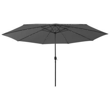 Gossi umbrela soare de gradina cu led-uri, antracit, 400 cm