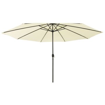 Gossi umbrela soare de gradina cu led-uri, nisipiu, 400 cm