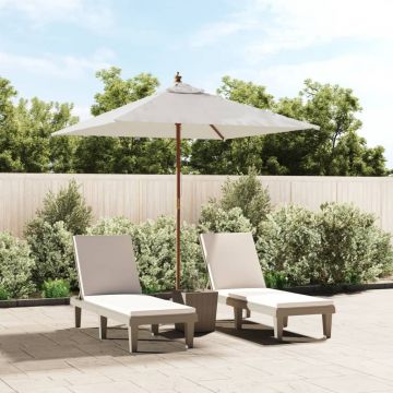 Gossi umbrela soare de gradina stalp din lemn nisipiu 198x198x231 cm