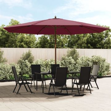 Gossi umbrela soare de gradina stalp din lemn, rosu bordo, 400x273 cm