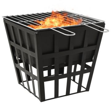 Gossi vatra de foc 2-in-1 cu gratar, 34x34x48 cm, otel