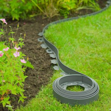 Nature margine pentru bordura de gradina, gri, 5cmx10m