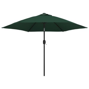 Umbrela de soare cu stalp din otel 3 m, verde