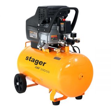 Compresor aer, 50L, 8bar, 200L/min, monofazat, angrenare directa, Stager Air 20D50