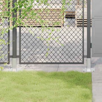 Gossi baze stalp patrate 12 buc argintiu 51x51 mm otel galvanizat