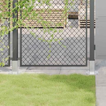 Gossi baze stalp patrate 12 buc argintiu 71x71 mm otel galvanizat