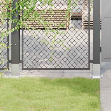 Gossi baze stalp patrate 12 buc argintiu 81x81 mm otel galvanizat