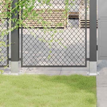 Gossi baze stalp patrate 12 buc argintiu 91x91 mm otel galvanizat