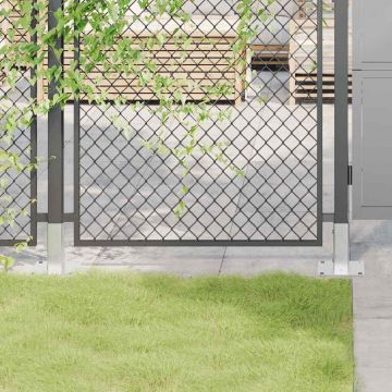 Gossi baze stalp patrate 4 buc argintiu 46x46 mm otel galvanizat