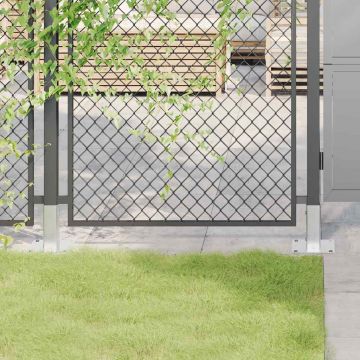 Gossi baze stalp patrate 4 buc argintiu 51x51 mm otel galvanizat
