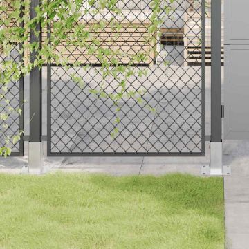 Gossi baze stalp patrate 4 buc argintiu 71x71 mm otel galvanizat