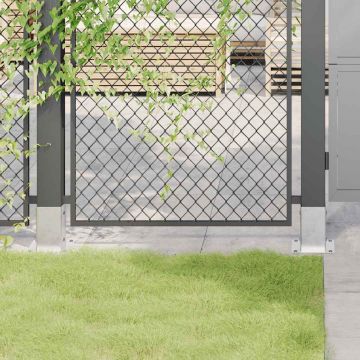 Gossi baze stalp patrate 4 buc argintiu 91x91 mm otel galvanizat