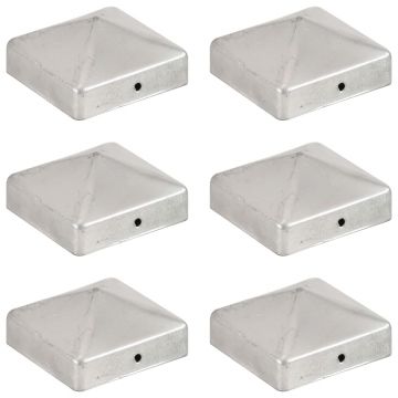 Gossi capace stalpi de gard piramida 6 buc. metal galvanizat 71x71 mm