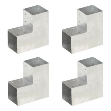 Gossi conectori grinda, forma l, 4 buc, 101x101 mm, metal galvanizat