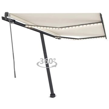 Gossi copertina automata cu senzor vant & led, crem, 300x250 cm