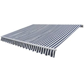 Gossi copertina pliabila cu actionare manuala, 300 cm, albastru/alb