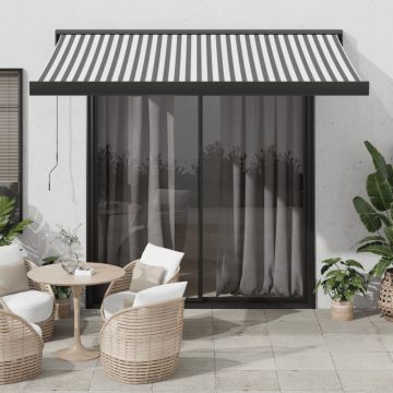 Gossi copertina retractabila antracit/alb, 3,5x2,5 m, textil/aluminiu