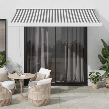 Gossi copertina retractabila antracit/alb, 3,5x2,5 m, textil/aluminiu