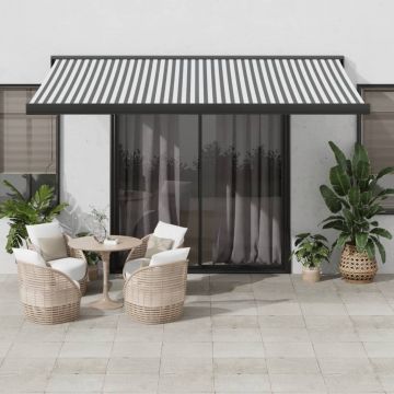 Gossi copertina retractabila antracit/alb, 4,5x3 m, textil/aluminiu