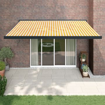 Gossi copertina retractabila, galben/alb, 4,5x3 m, textil/aluminiu