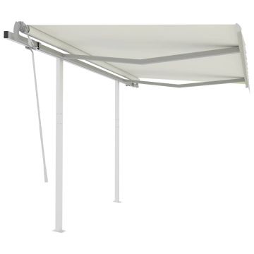 Gossi copertina retractabila manual cu stalpi, crem, 3x2,5 m