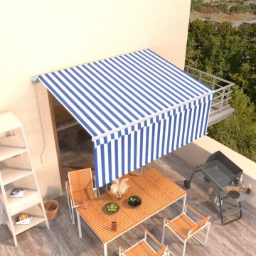 Gossi copertina retractabila manual cu stor, albastru & alb, 3x2,5 m