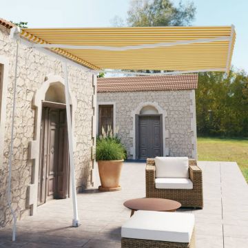 Gossi copertina retractabila manual, galben/alb, 300x250 cm