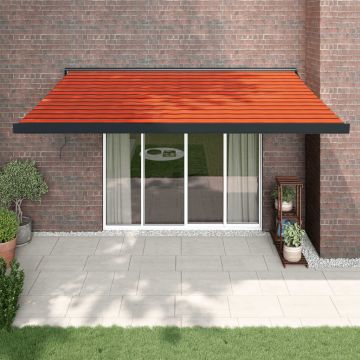 Gossi copertina retractabila portocaliu/maro 4,5x3 m, textil/aluminiu