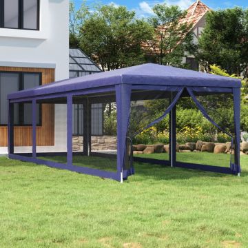 Gossi cort de petrecere cu 8 pereti din plasa, albastru, 3x9 m, hdpe Gossi cort de petrecere cu 8 pereti din plasa, albastru, 3x9 m, hdpe