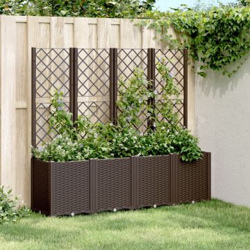 Gossi jardiniera de gradina cu spalier, maro, 160x40x140 cm, pp