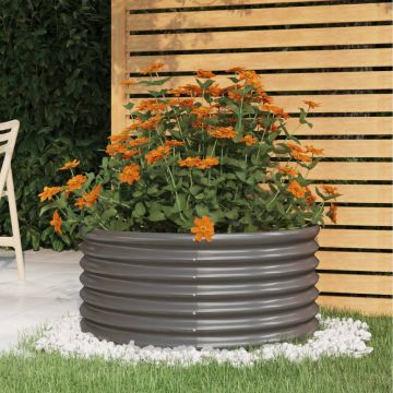 Gossi jardiniera gradina gri 80x80x36 cm otel vopsit electrostatic
