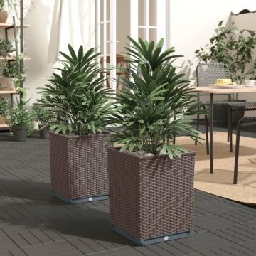 Gossi jardiniere, 2 buc., maro, 30x30x37 cm, polipropilena