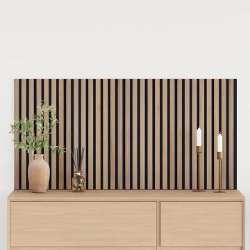 Gossi panouri acustice de perete 2 buc sipci 60,5x60 cm furnir stejar