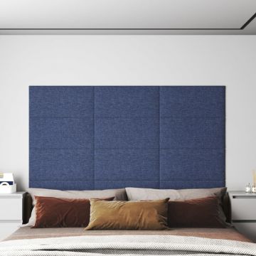 Gossi panouri de perete 12 buc. albastru 60x30 cm textil 2,16 m2