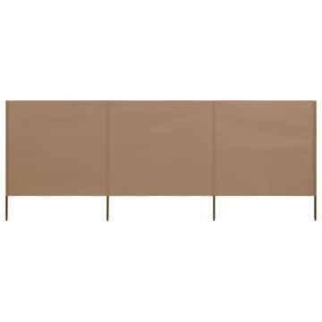 Gossi paravan anti-vant cu 3 panouri, gri taupe, 400 x 160 cm textil