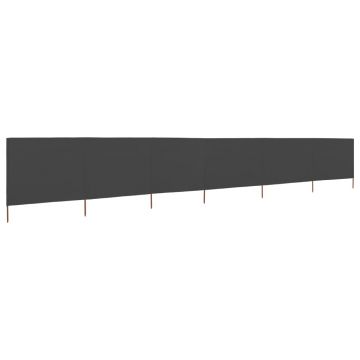 Gossi paravan anti-vant cu 6 panouri, gri, 800 x 80 cm, textil
