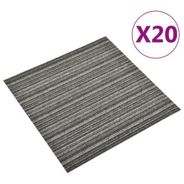 Gossi placi de pardoseala, 20 buc., antracit cu dungi, 50x50 cm, 5 m2