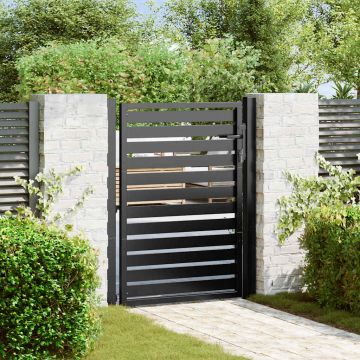 Gossi poarta de gradina incuiabil neagra 100x120 cm aluminiu