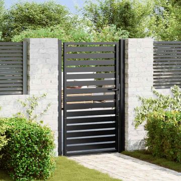 Gossi poarta de gradina incuiata neagra 100x150 cm aluminiu
