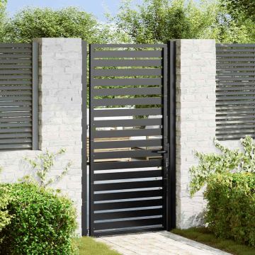 Gossi poarta de gradina incuiata neagra 100x180 cm aluminiu