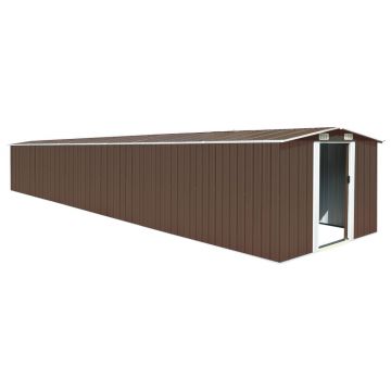 Gossi sopron de gradina, maro, 257x779x181 cm, otel zincat