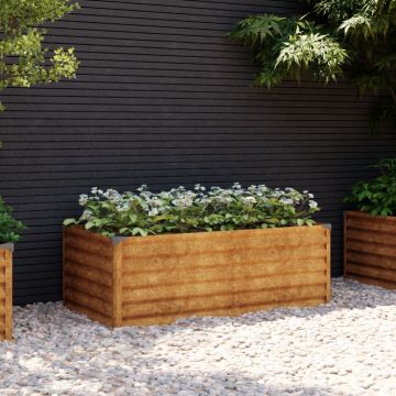 Gossi strat inaltat de gradina, 100x50x36 cm, otel corten