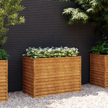 Gossi strat inaltat de gradina, 100x50x69 cm, otel corten