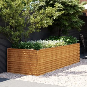 Gossi strat inaltat de gradina, 290x100x69 cm, otel corten