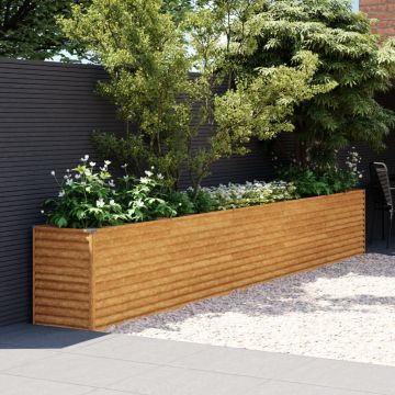 Gossi strat inaltat de gradina, 482x50x69 cm, otel corten