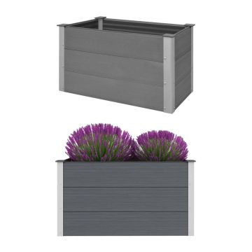 Gossi strat inaltat de gradina, gri, 100 x 50 x 54 cm, wpc